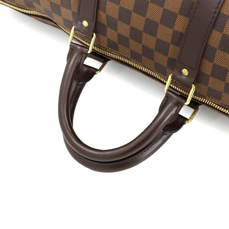 Louis Vuitton Damier Keepall Bandouliere 55 兩用波士頓單肩包,Ebene 皮革材質,N41414-4