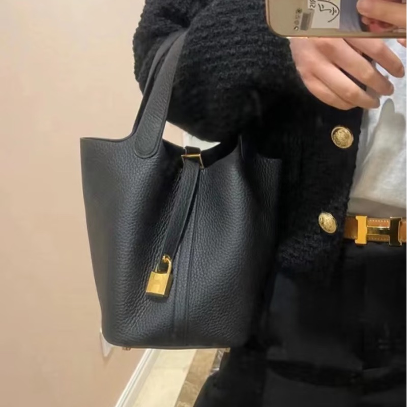 🈶購證 #全新全配 #K刻 愛馬仕黑金菜籃子18 Togo皮-1