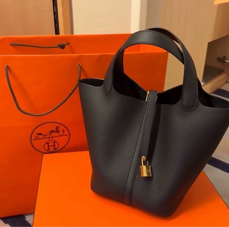 🈶購證 #全新全配 #K刻 愛馬仕黑金菜籃子18 Togo皮-4