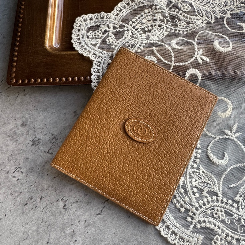中古罕有Gucci 皮革相框 / 皮革收納套 棕色-1