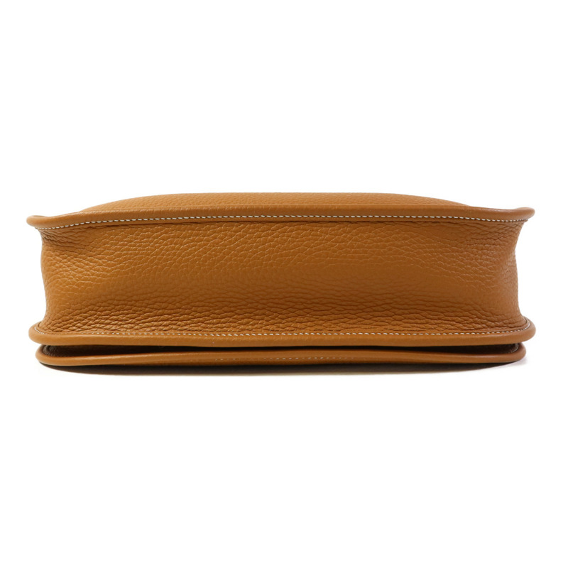 HERMES Clemence皮革Evelyne PM銀扣肩背袋Gold-3