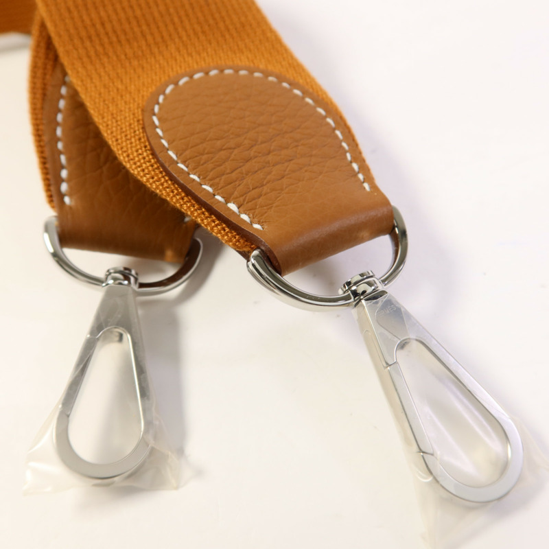 HERMES Clemence皮革Evelyne PM銀扣肩背袋Gold-9