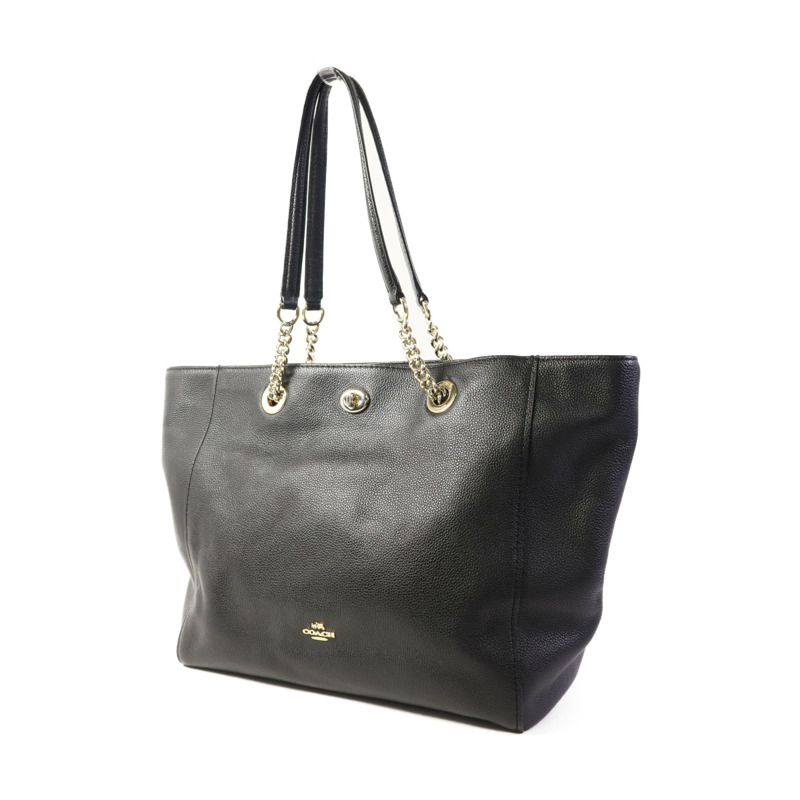 COACH 牛皮皮革Shoulder Bag金扣肩背袋-2