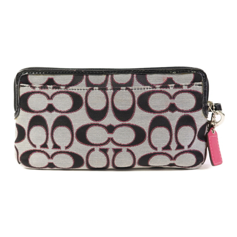 COACH 帆布Pouch wallet銀扣長錢包-3