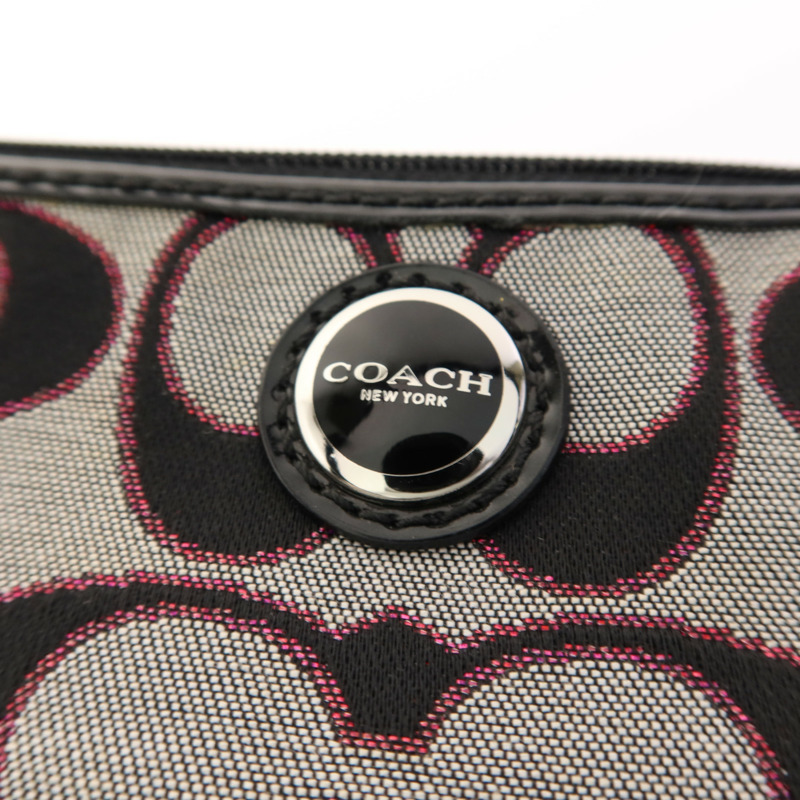 COACH 帆布Pouch wallet銀扣長錢包-7