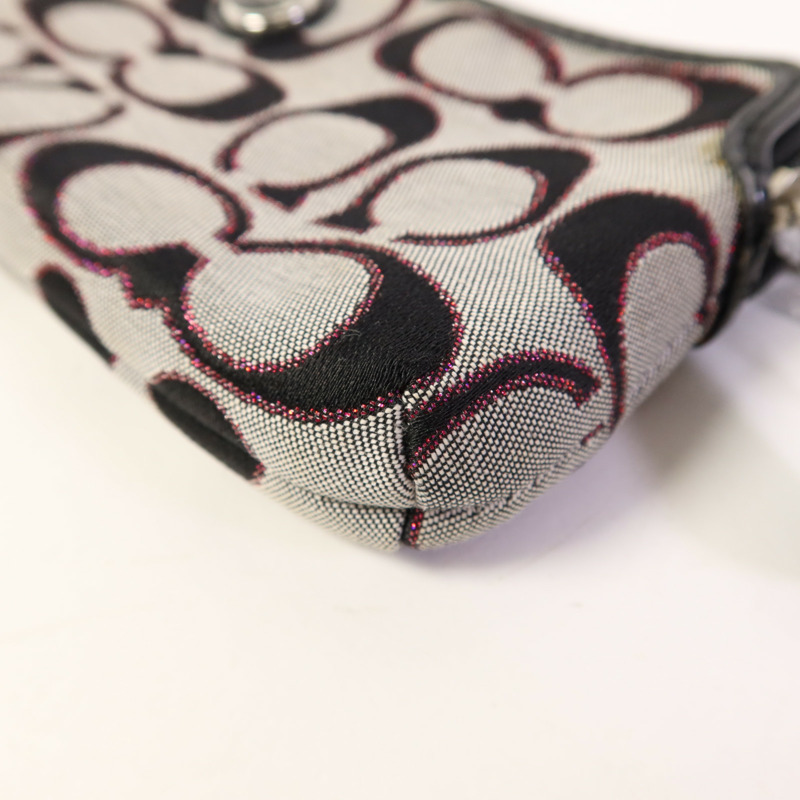 COACH 帆布Pouch wallet銀扣長錢包-11