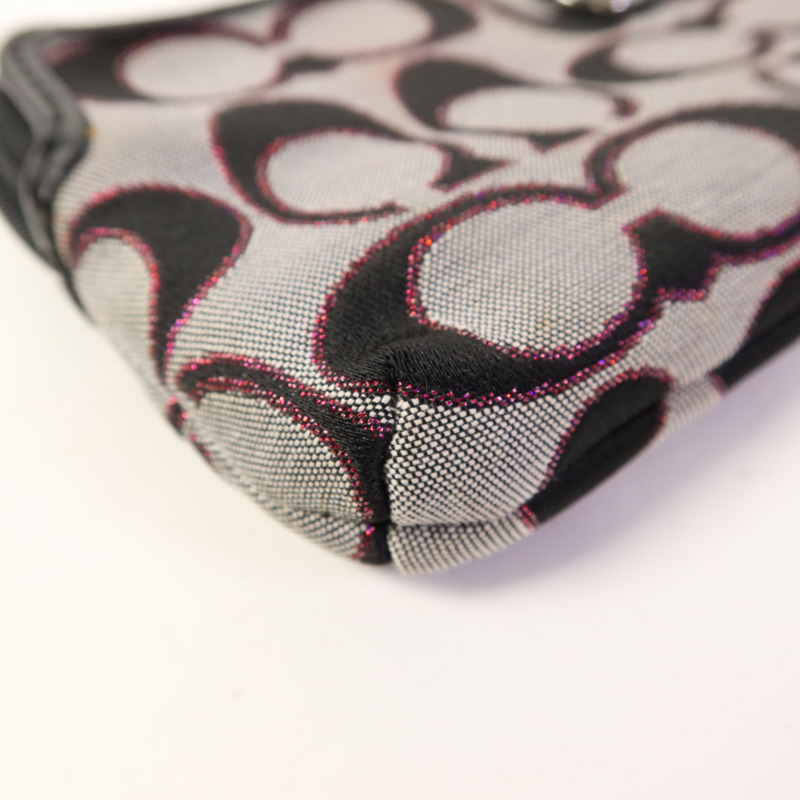 COACH 帆布Pouch wallet銀扣長錢包-12