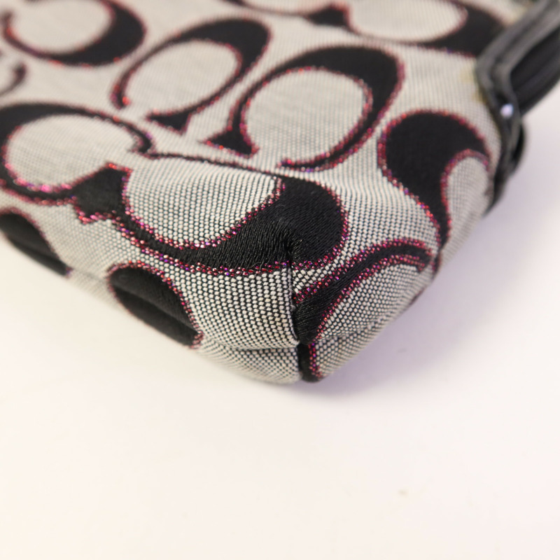 COACH 帆布Pouch wallet銀扣長錢包-13