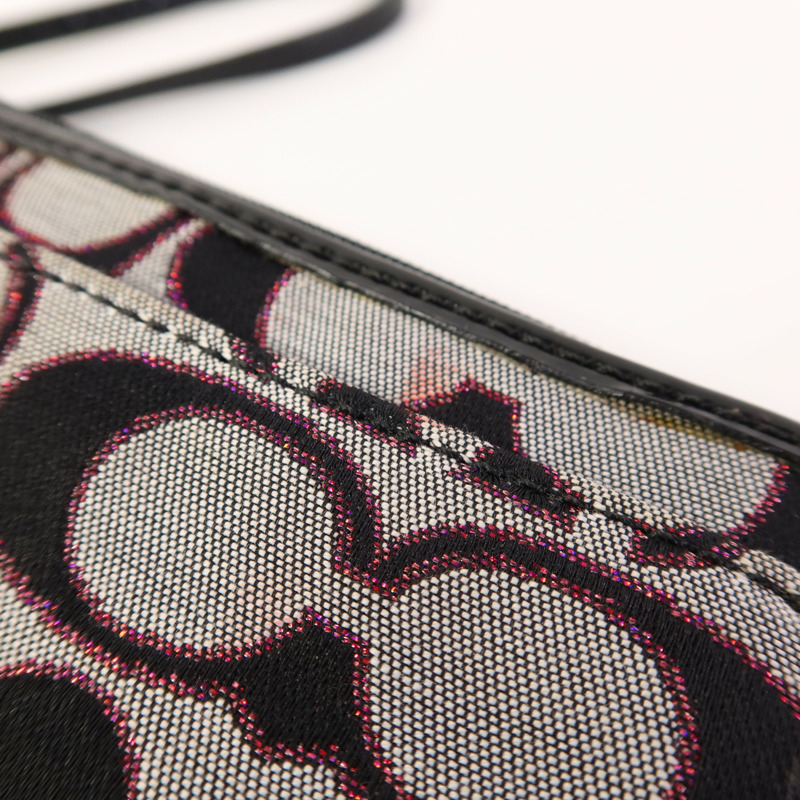 COACH 帆布Pouch wallet銀扣長錢包-15