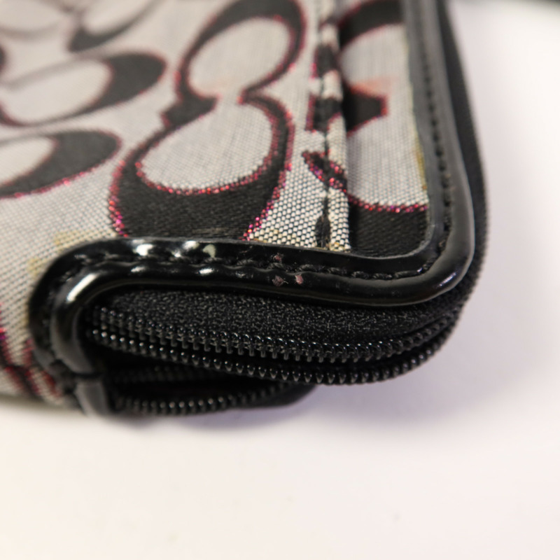 COACH 帆布Pouch wallet銀扣長錢包-16