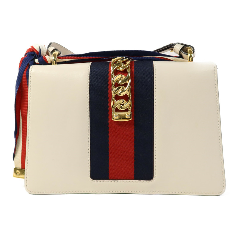 GUCCI 牛皮皮革Sylvie金扣肩背袋-1