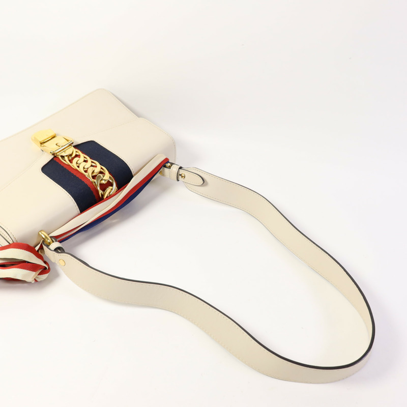 GUCCI 牛皮皮革Sylvie金扣肩背袋-4