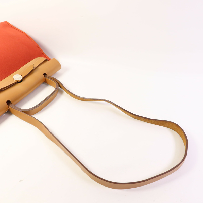 HERMES 帆布Herbag PM銀扣手挽肩背兩用袋-4