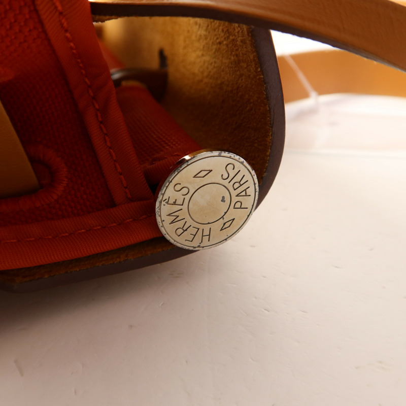 HERMES 帆布Herbag PM銀扣手挽肩背兩用袋-9
