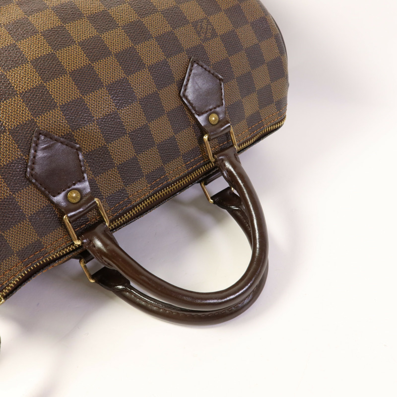LOUIS VUITTON Damier Speedy 30金扣手挽袋-4