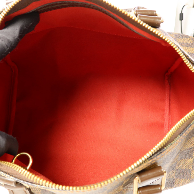 LOUIS VUITTON Damier Speedy 30金扣手挽袋-5