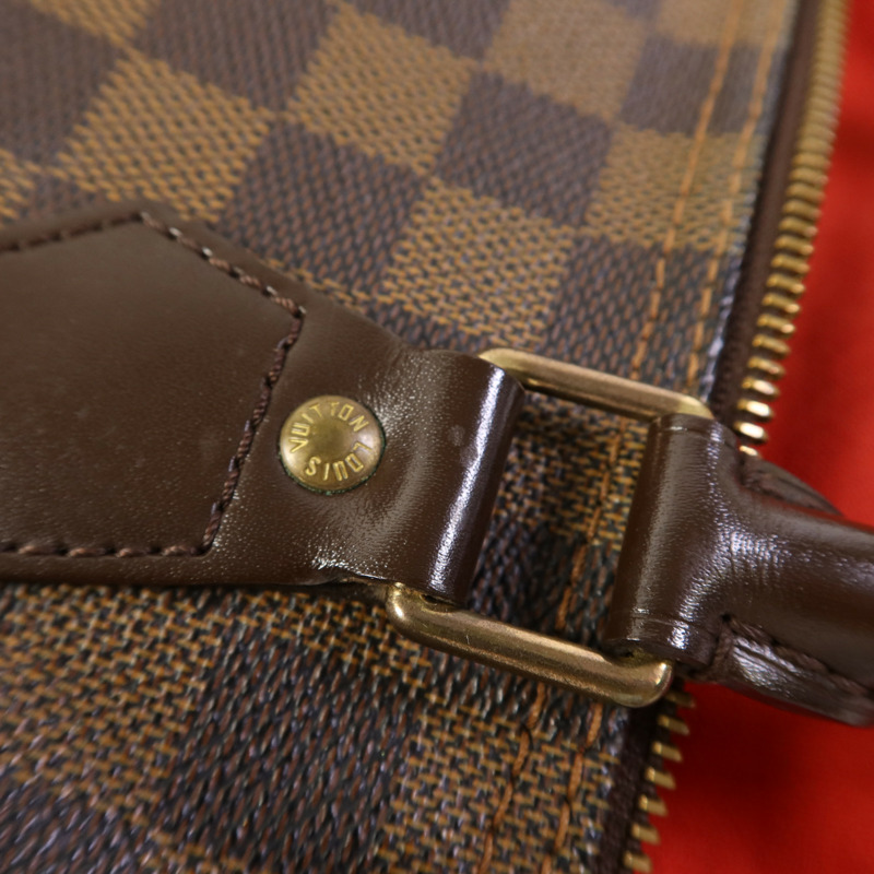 LOUIS VUITTON Damier Speedy 30金扣手挽袋-10