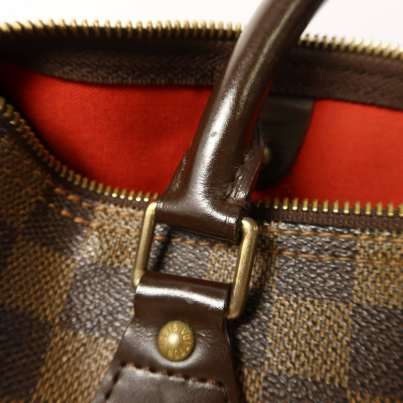 LOUIS VUITTON Damier Speedy 30金扣手挽袋-16