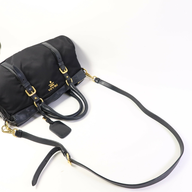 PRADA 尼龍2Way Shoulder Bag金扣手挽肩背兩用袋-4