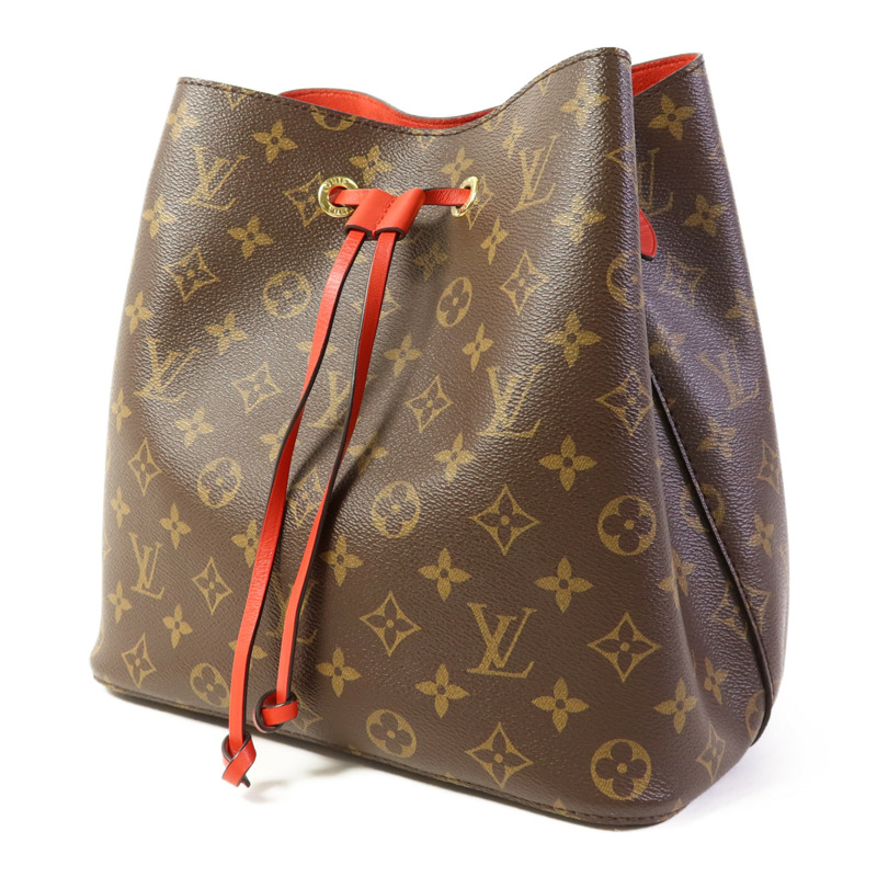 LOUIS VUITTON Monogram Neo Noe Bucket Bag金扣肩背袋Coquelicot-2