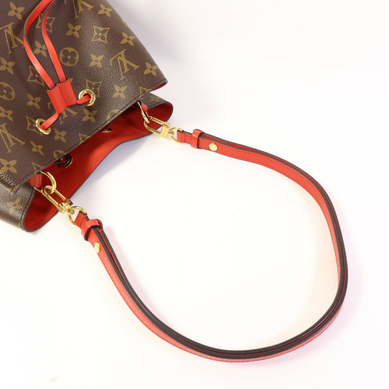 LOUIS VUITTON Monogram Neo Noe Bucket Bag金扣肩背袋Coquelicot-4
