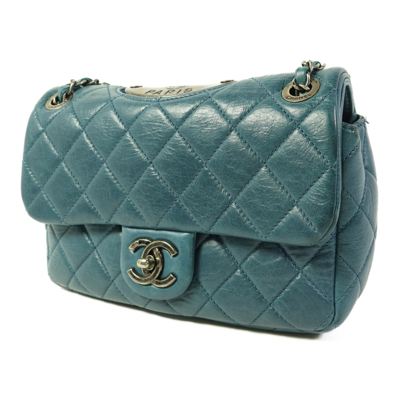 CHANEL 牛皮皮革Chain Shoulder銀扣鏈帶肩背袋-2