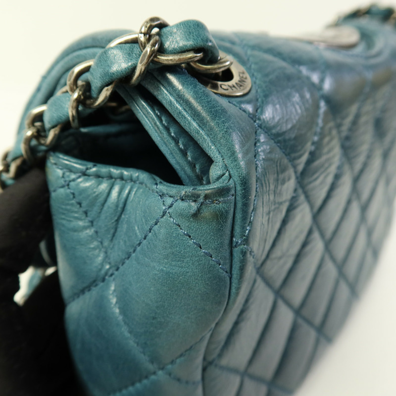 CHANEL 牛皮皮革Chain Shoulder銀扣鏈帶肩背袋-18