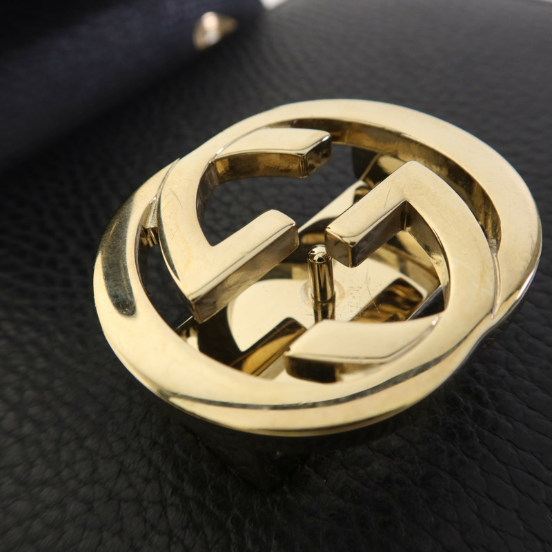 GUCCI 牛皮皮革Interlock金扣肩背袋-9