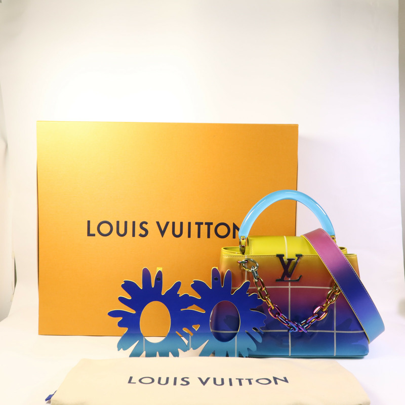 LOUIS VUITTON 牛皮皮革Bolsa Capucines MM手挽肩背兩用袋-23