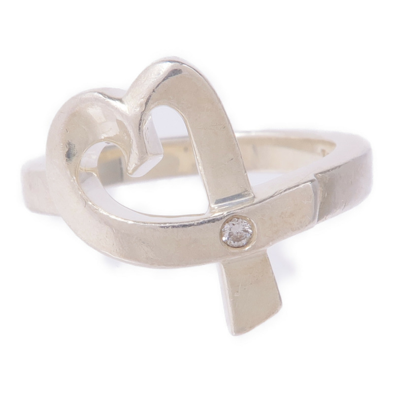 TIFFANY&CO 925純銀Paloma Picasso Heart Diamond Ring鑽石戒指US#5.75-1
