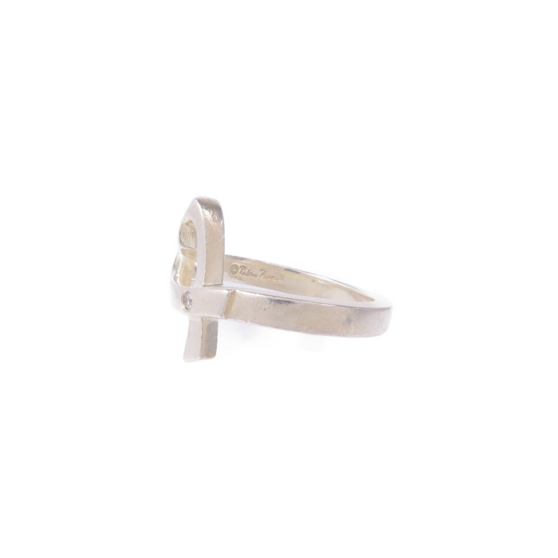 TIFFANY&CO 925純銀Paloma Picasso Heart Diamond Ring鑽石戒指US#5.75-2