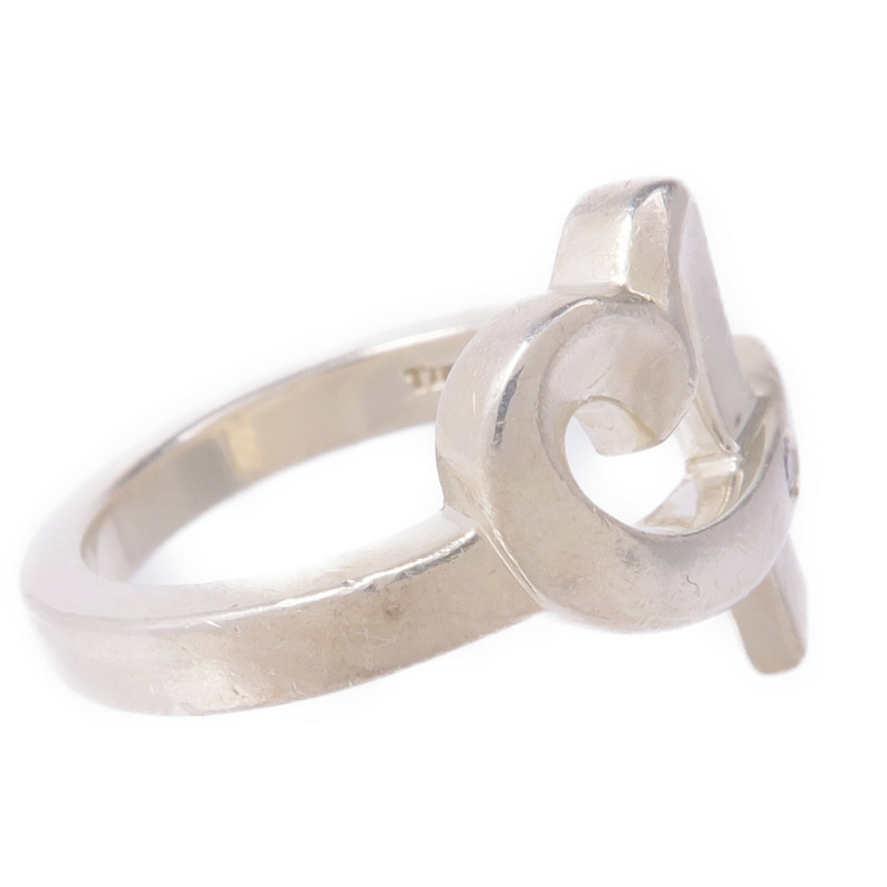 TIFFANY&CO 925純銀Paloma Picasso Heart Diamond Ring鑽石戒指US#5.75-3