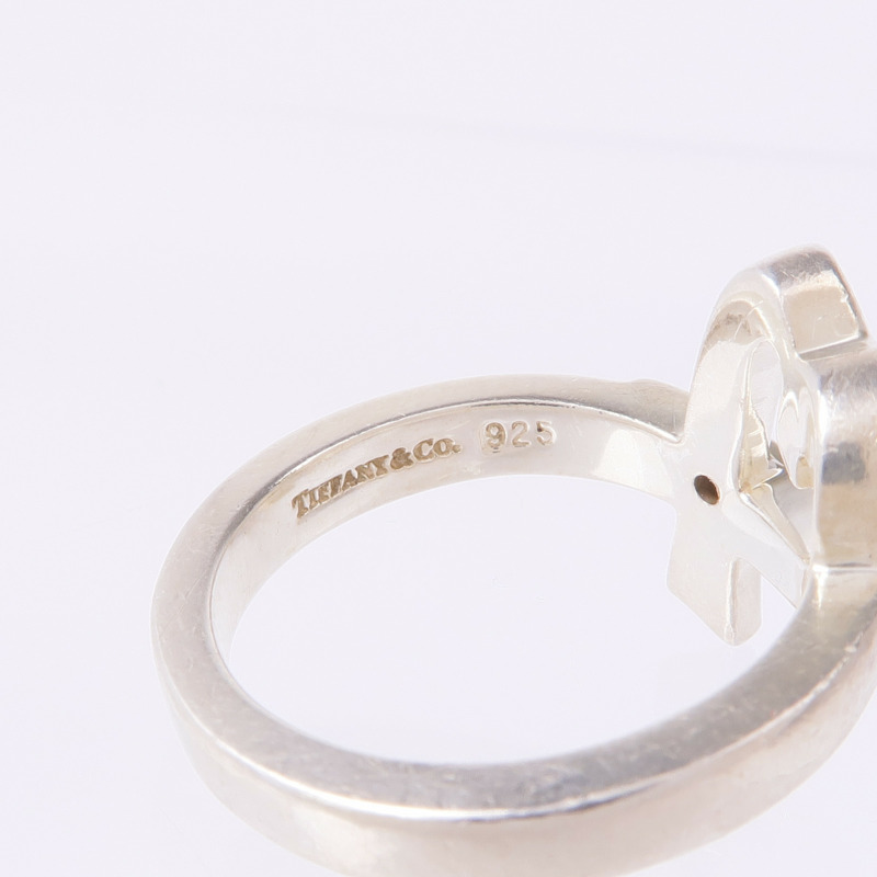 TIFFANY&CO 925純銀Paloma Picasso Heart Diamond Ring鑽石戒指US#5.75-4