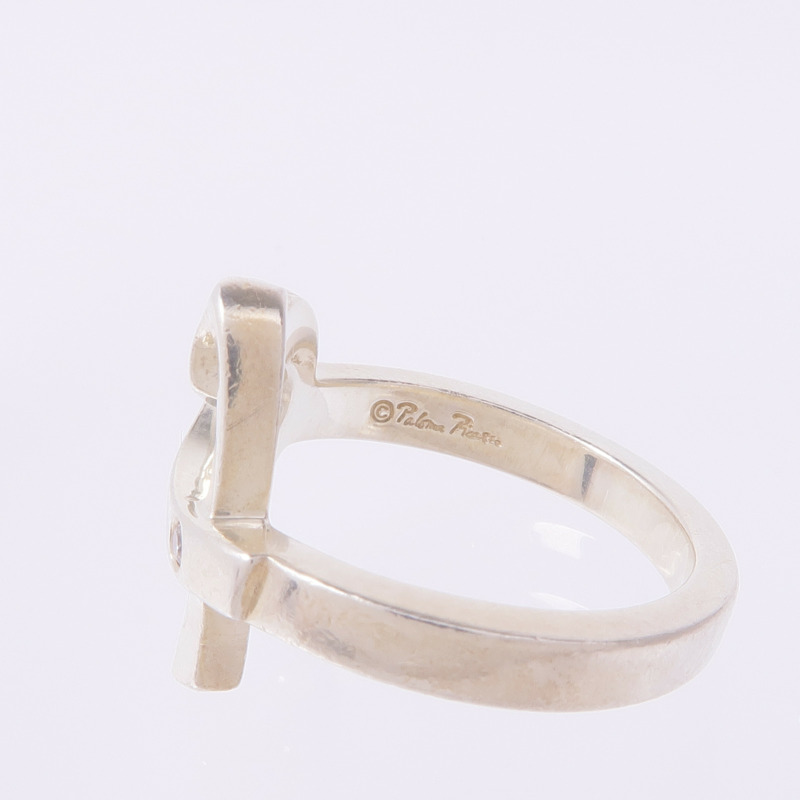 TIFFANY&CO 925純銀Paloma Picasso Heart Diamond Ring鑽石戒指US#5.75-5