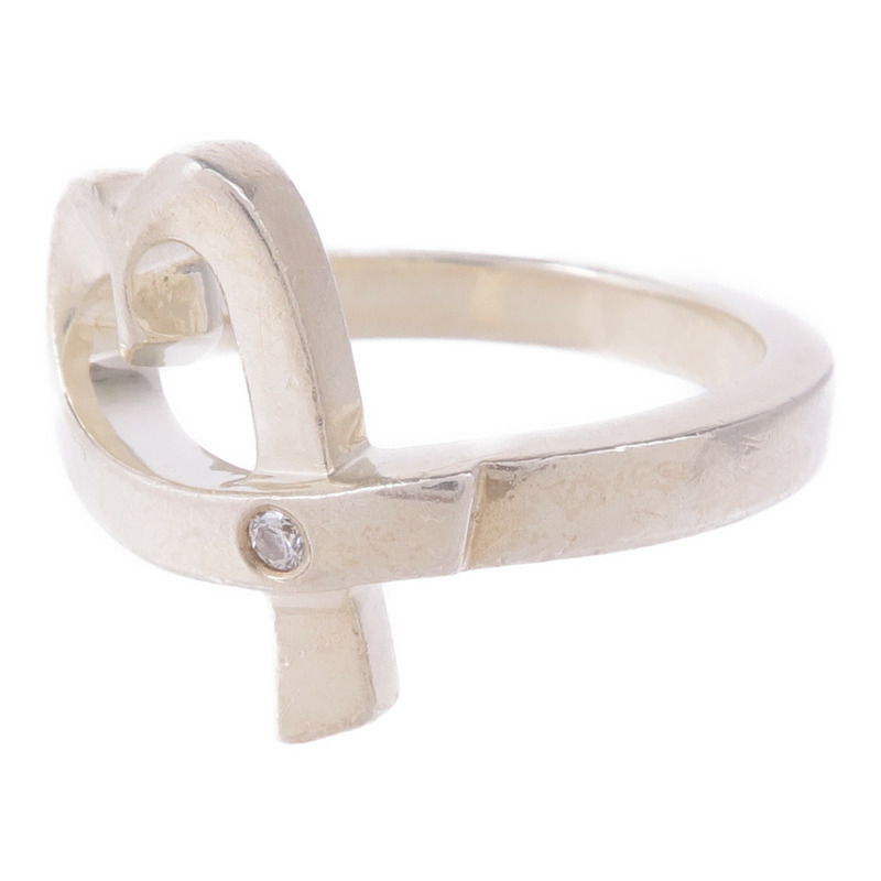 TIFFANY&CO 925純銀Paloma Picasso Heart Diamond Ring鑽石戒指US#5.75-6