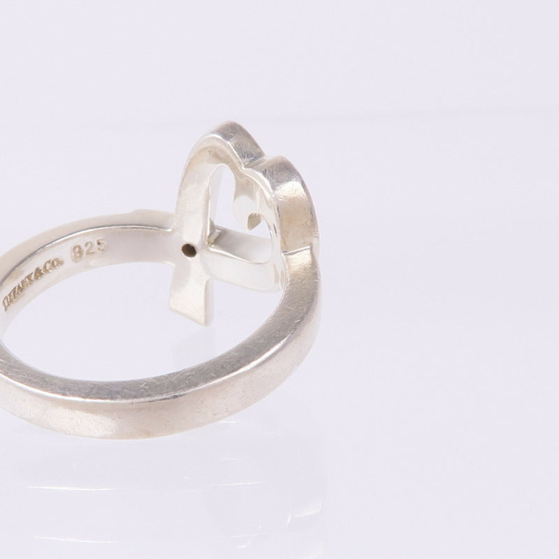 TIFFANY&CO 925純銀Paloma Picasso Heart Diamond Ring鑽石戒指US#5.75-7
