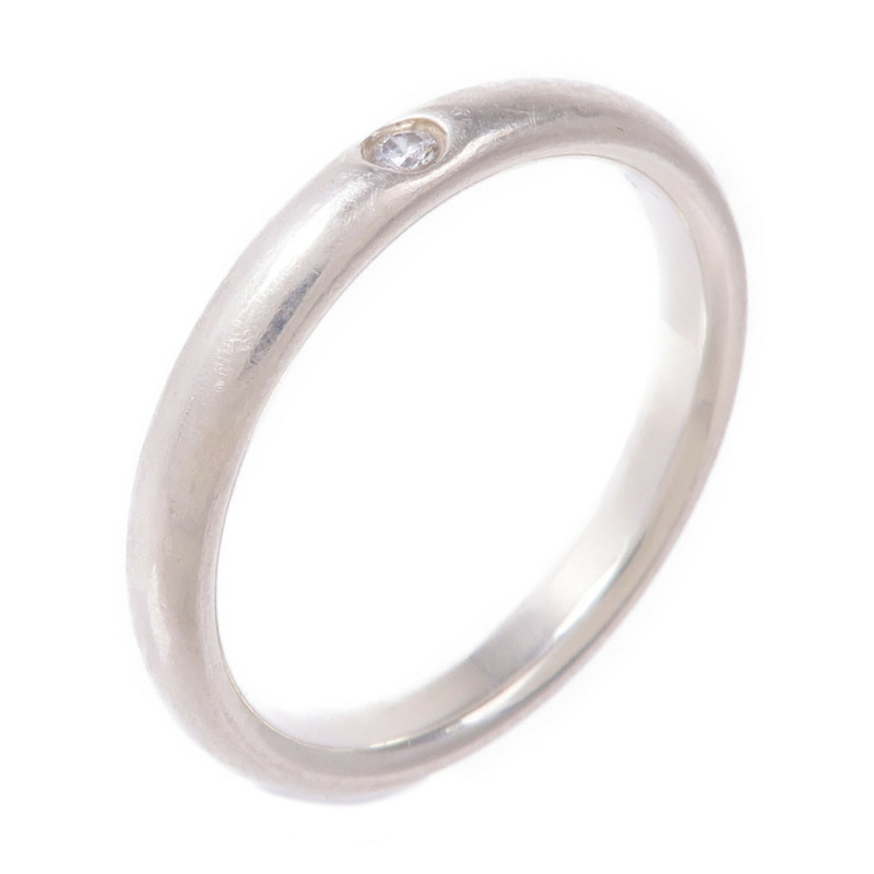 TIFFANY&CO 925純銀Elsa Peretti Band Diamond Ring鑽石戒指US#7-0
