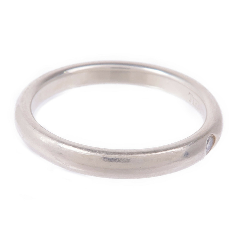 TIFFANY&CO 925純銀Elsa Peretti Band Diamond Ring鑽石戒指US#7-3