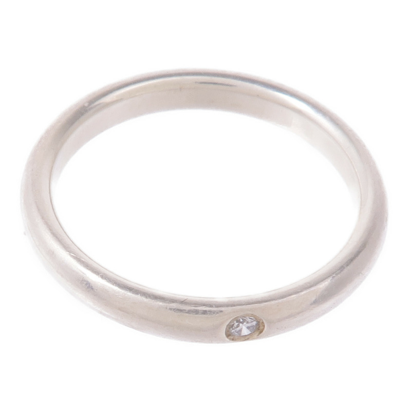 TIFFANY&CO 925純銀Elsa Peretti Band Diamond Ring鑽石戒指US#7-8