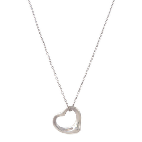 TIFFANY＆CO 925純銀Elsa Peretti Open Heart Pendant項鍊