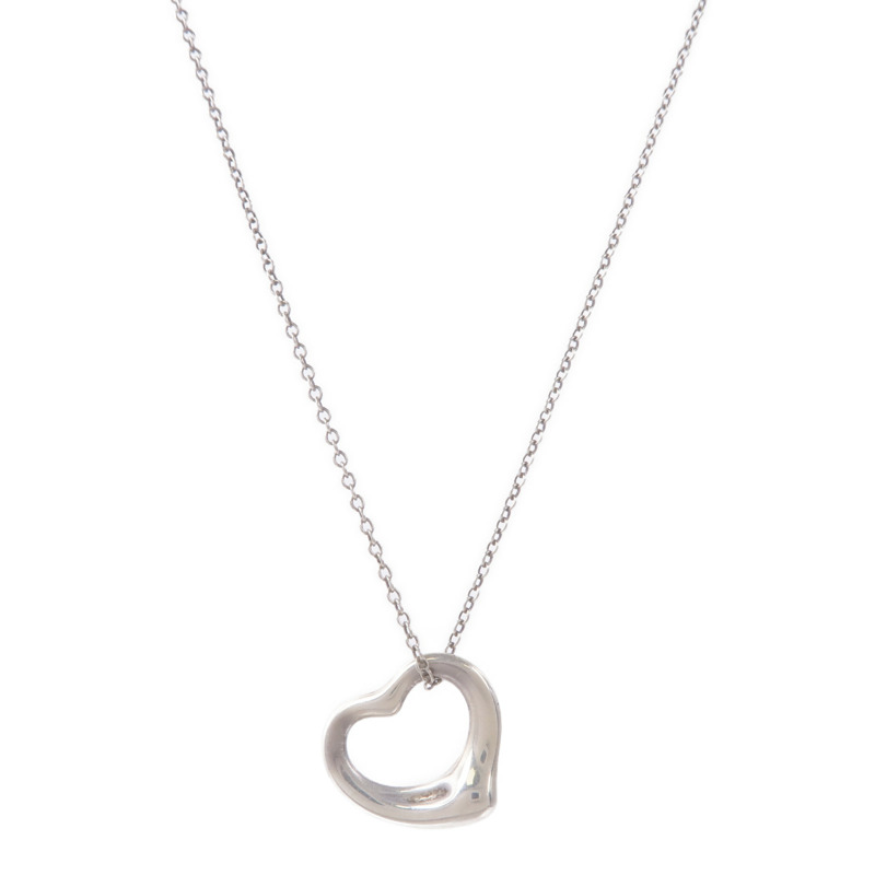 TIFFANY&CO 925純銀Elsa Peretti Open Heart Pendant項鍊-0
