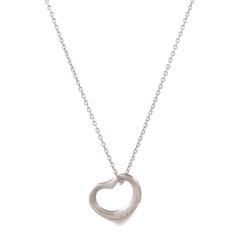 TIFFANY&CO 925純銀Elsa Peretti Open Heart Pendant項鍊-1
