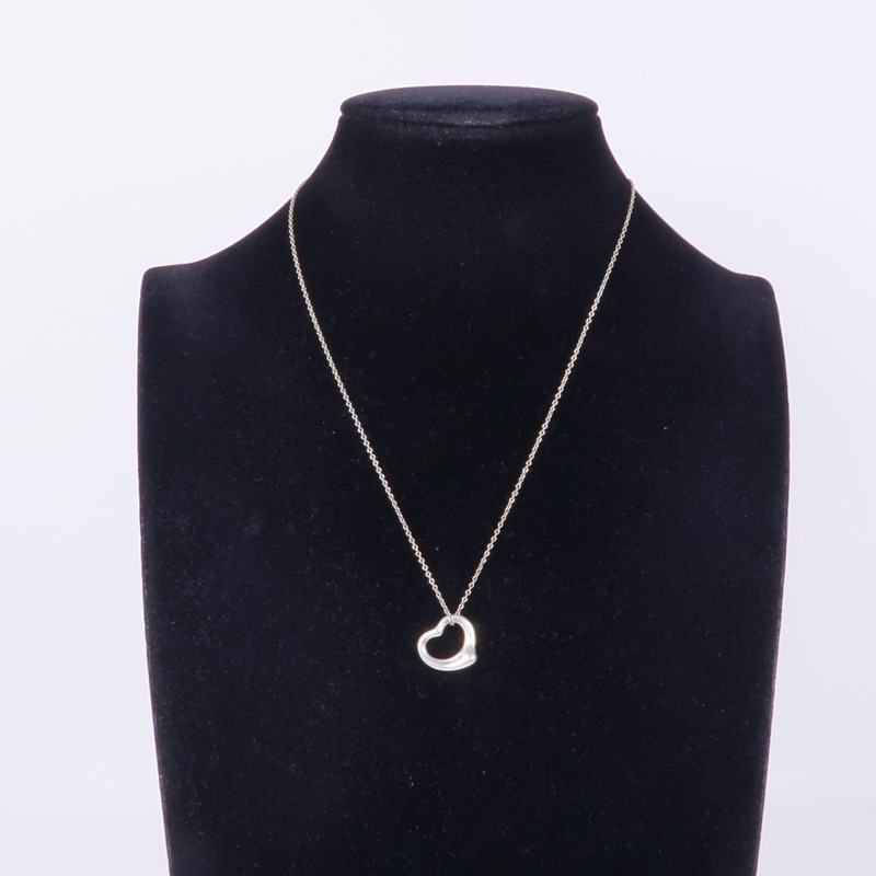 TIFFANY&CO 925純銀Elsa Peretti Open Heart Pendant項鍊-9