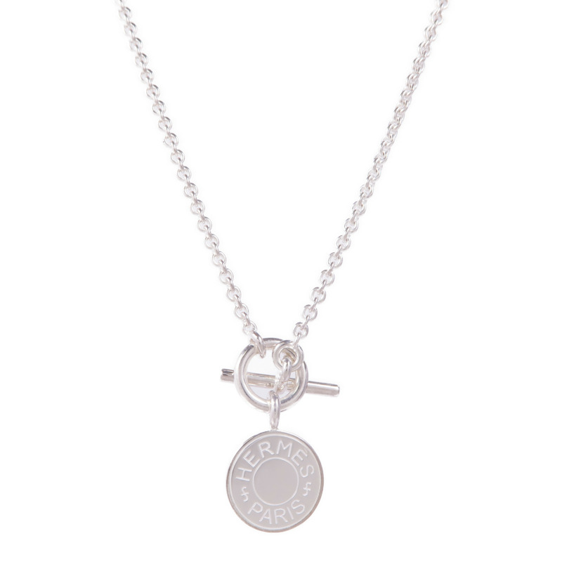 HERMES 925純銀Amulettes Hermès Ex-Libris Pendant項鍊-0