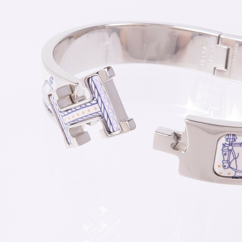 HERMES 金屬/琺瑯Clic H手鐲-5