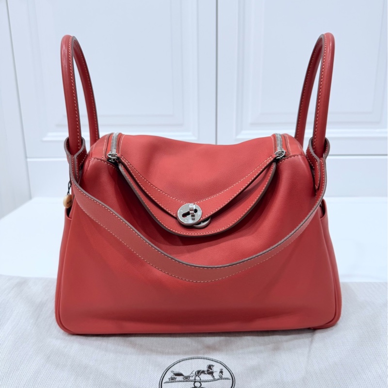 Hermes 愛馬仕 Lindy 30 銀釦 9M 三文魚 鮭魚紅色 手提包 肩背包 側背包 斜背包-1