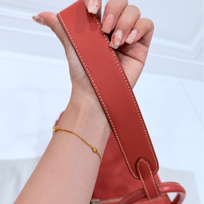 Hermes 愛馬仕 Lindy 30 銀釦 9M 三文魚 鮭魚紅色 手提包 肩背包 側背包 斜背包-11