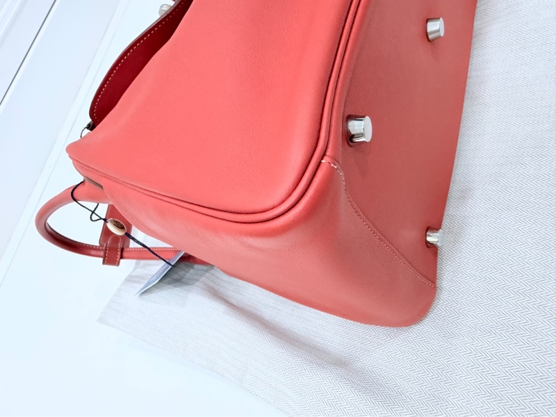 Hermes 愛馬仕 Lindy 30 銀釦 9M 三文魚 鮭魚紅色 手提包 肩背包 側背包 斜背包-15