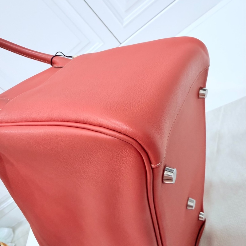 Hermes 愛馬仕 Lindy 30 銀釦 9M 三文魚 鮭魚紅色 手提包 肩背包 側背包 斜背包-18