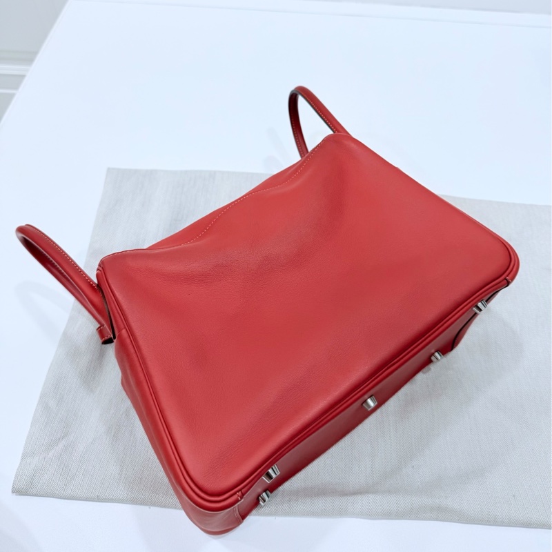 Hermes 愛馬仕 Lindy 30 銀釦 9M 三文魚 鮭魚紅色 手提包 肩背包 側背包 斜背包-20